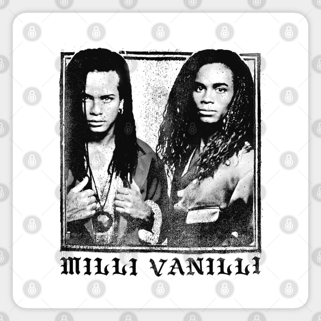 Milli Vanilli - Faded Style Vintage Look Design Tribute Sticker by DankFutura